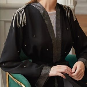 Urban Modesty NWT Size XXL embellished Abaya black Maxi Open front